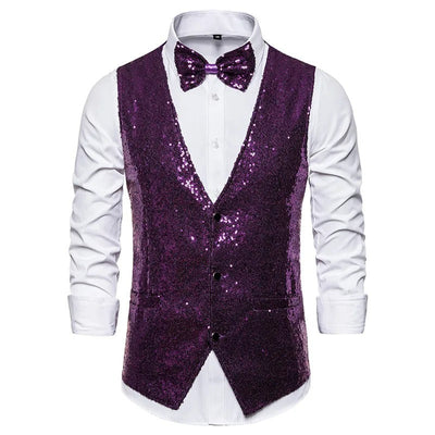 Mack | Gilet de soirée à paillettes pour hommes | Sans manches
