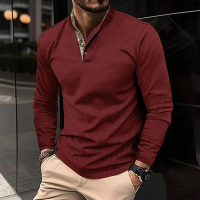 Clark | Polo à col coloré pour hommes | Manches longues