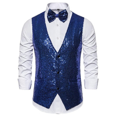 Mack | Gilet de soirée à paillettes pour hommes | Sans manches