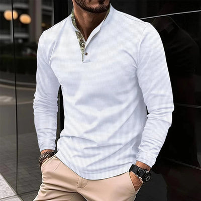 Clark | Polo à col coloré pour hommes | Manches longues