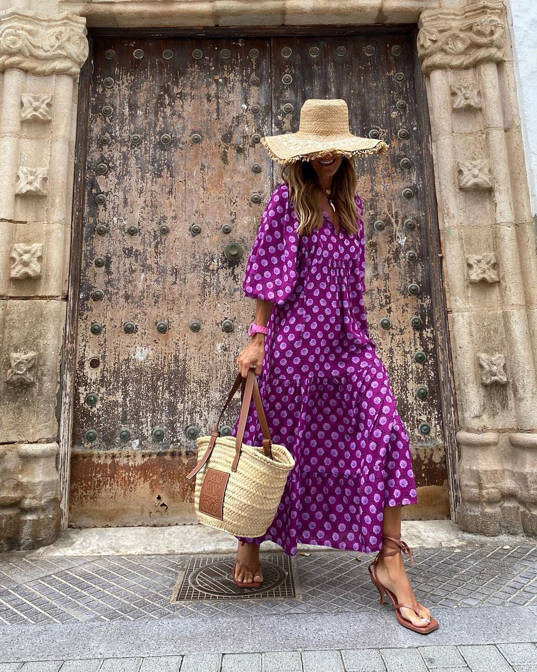 Robe bohémienne à col en V pour femme | Maxi