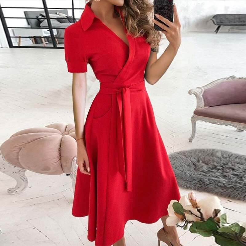 Robe Élégante A Line Pour Femmes | Midi