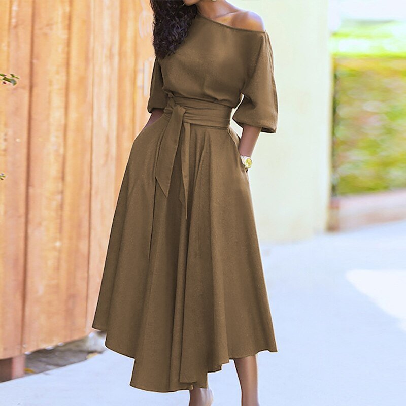 Robe Élégante A Line Pour Femmes | Midi