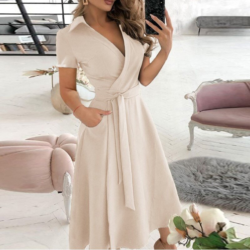 Robe Élégante A Line Pour Femmes | Midi