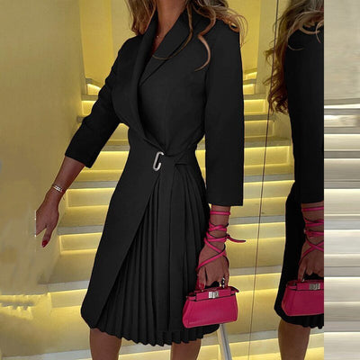 Robe blazer plissée élégante pour femme | Midi