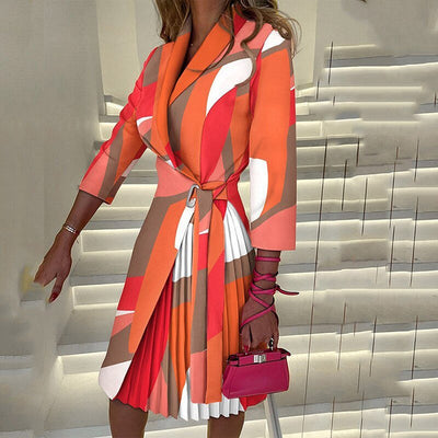 Robe blazer plissée élégante pour femme | Midi