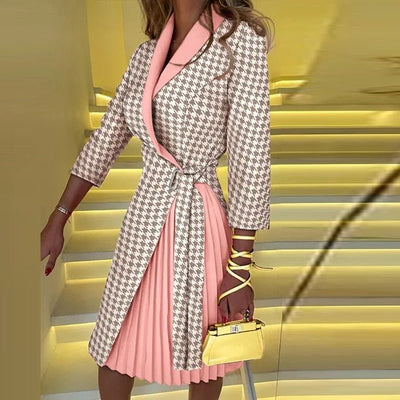 Robe blazer plissée élégante pour femme | Midi